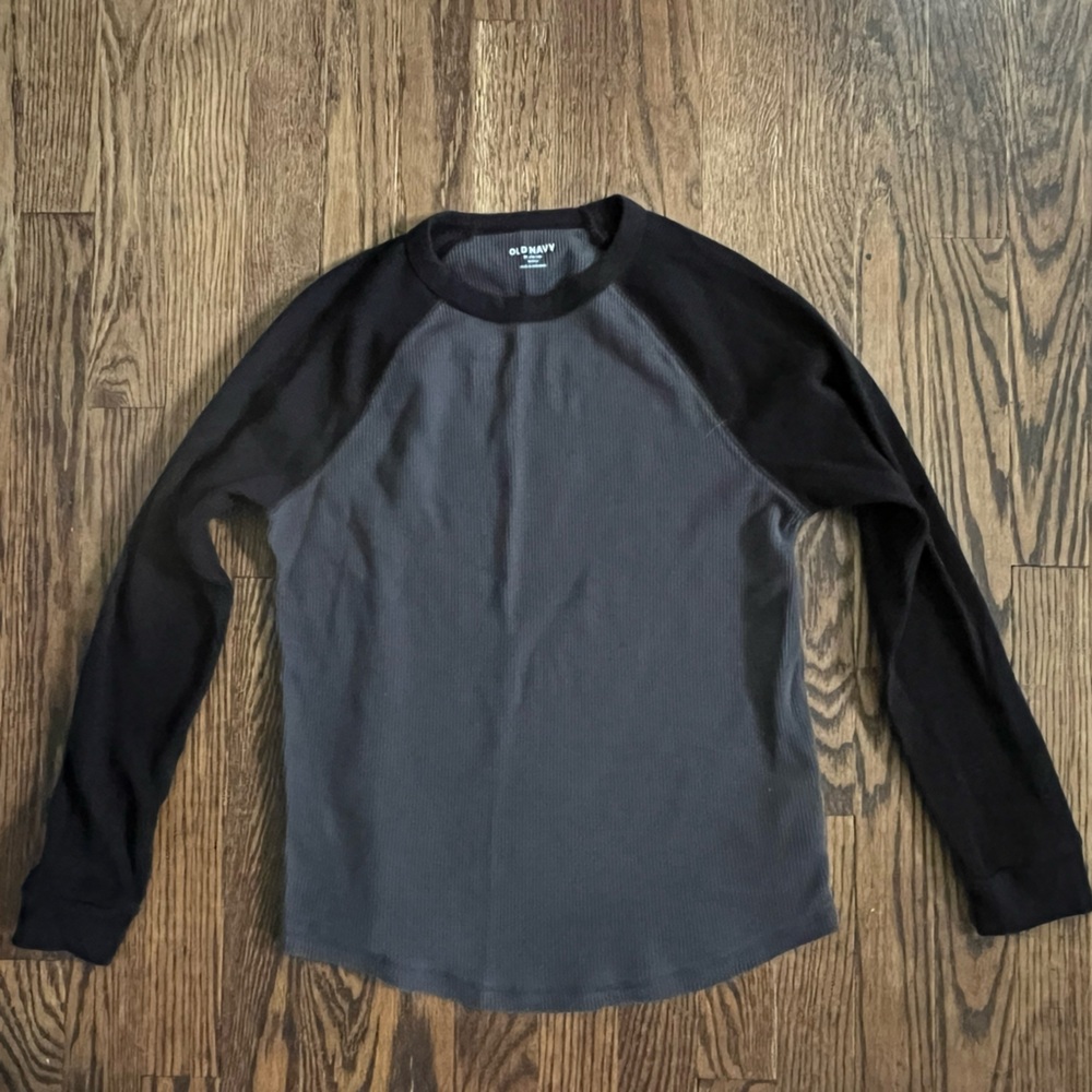 Old Navy waffle knit boys Henley 2 tone XL